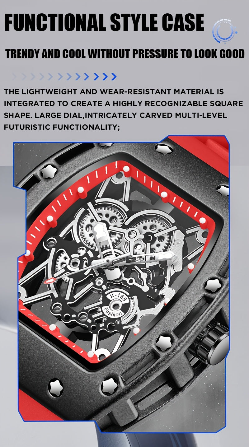 Men's Sporty Fashion Quartz Watch, Trendy Hip-Hop Style with Large Dial