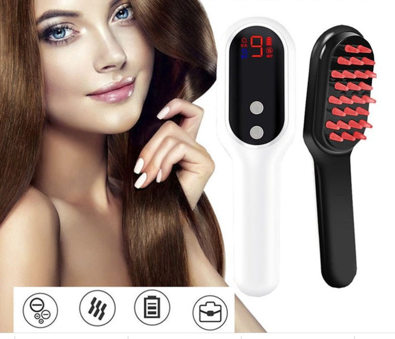 Electric Head Massager Magnetic Therapy Hair Growth Comb Blue Red Light Scalp Massage Brush Relieve Fatigue Pressure LED
Display